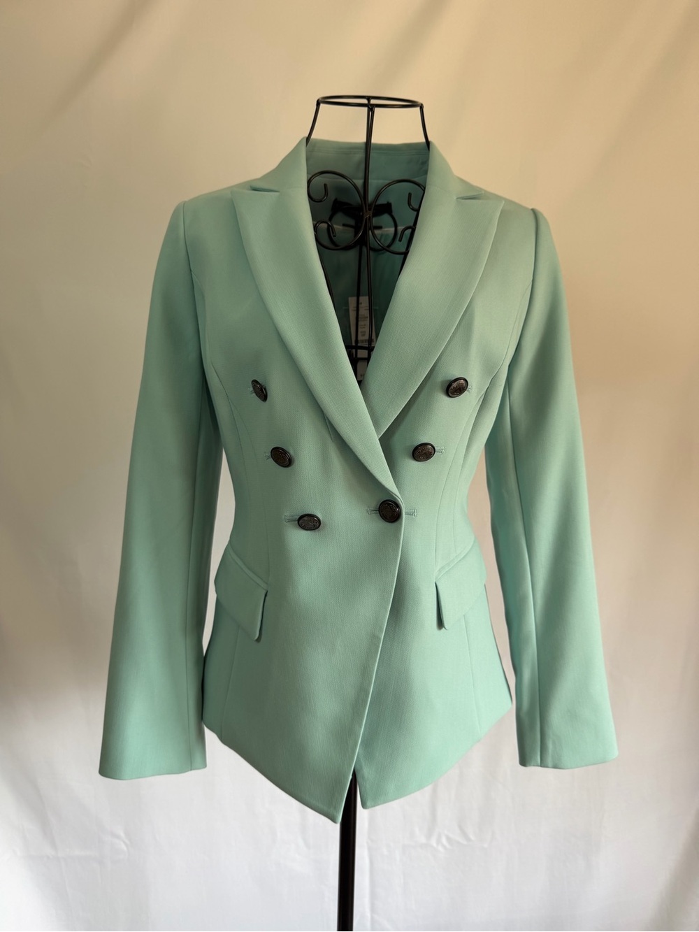 White House Black Market Light Blue Double-Breasted Blazer